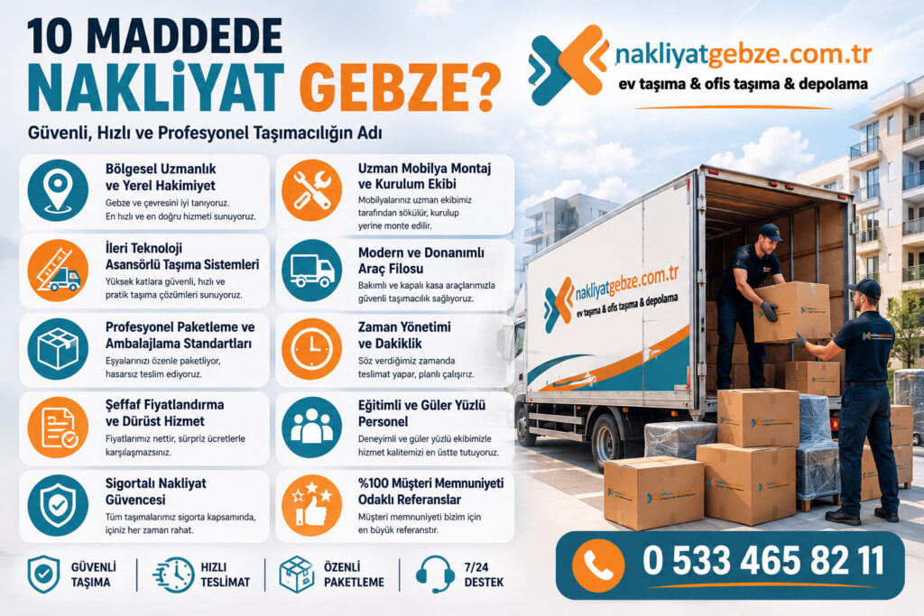 10 madde de Nakliyat Gebze?